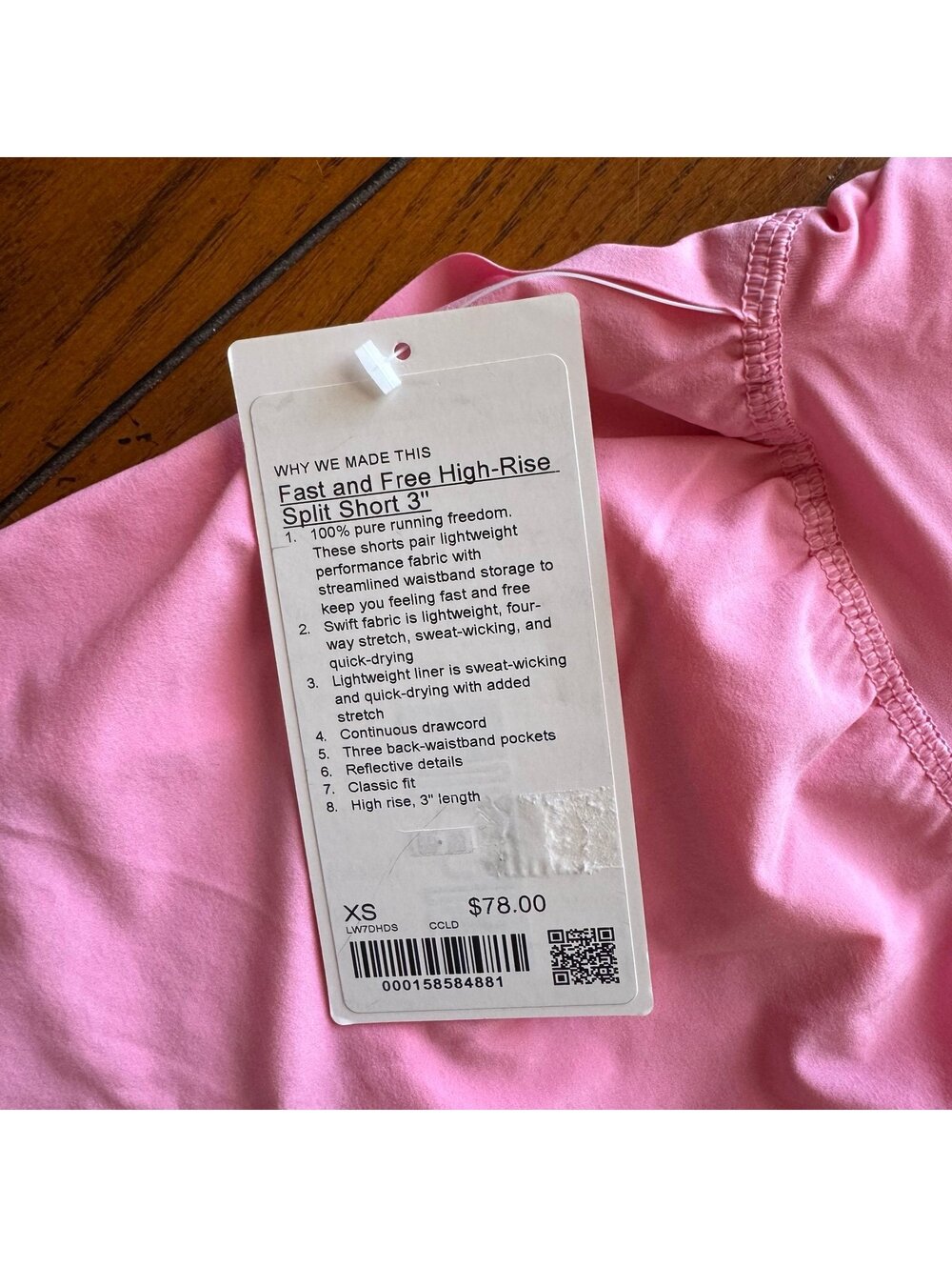 Lululemon Fast & Free Short High Rise 3” Split, Candy Cloud Size XS/Size 4 NWT - Picture 3 of 6